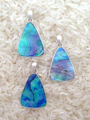 Paua Abalone Pendant Trioval Small-Medium w/ No Stones