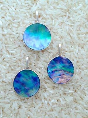 Paua Abalone Pendant Round Medium w/ No Stones